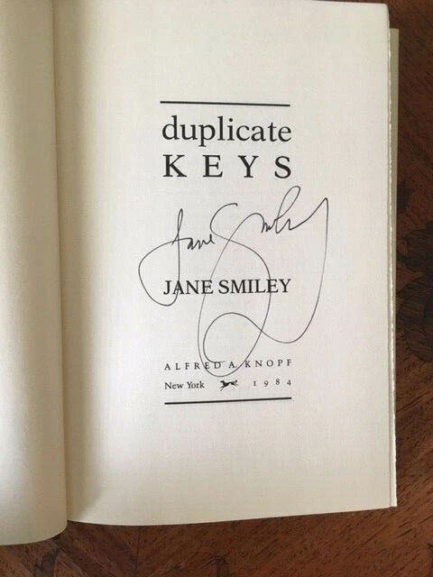 DUPLICATE KEYS Jane Smiley 1984 HC 1st/1st signed Like New book and dustjacket - Image 2 of 4