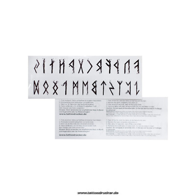 2 x Runen Tattoo Karte - 24 germanische Schriftzeichen - Temporary Tattoo (2)
