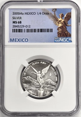 2005 Mexico Libertad 1/4 oz. Silver Coin - NGC MS68
