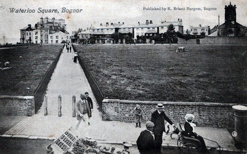 ENGLAND POSTKARTE Bognor Regis Waterloo Square West Sussex 1908 R. Brlant Burgess