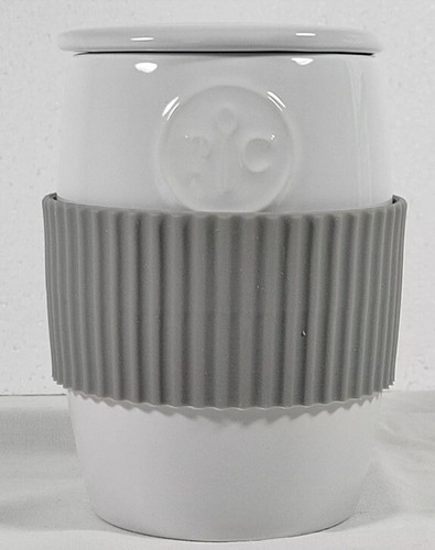 Pampered Chef Ceramic Microwave Egg Cooker with Lid & Silicone Sleeve White - Picture 2 of 12