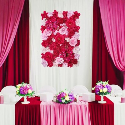 SWTHONY Artificial Flower Wall Panel for Backdrop Pack of 6, 16 x 24 Inches Flor