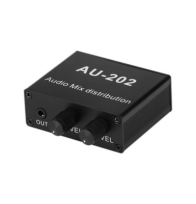 DC5-19V 2 Inputs 2 Outputs Stereo Audio Mixer Distributor  for Headphones a