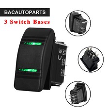 Rocker Switch Green Led For Car Boat Marine Replacing 20A 12V 5P STSP/7P/6P DPDT