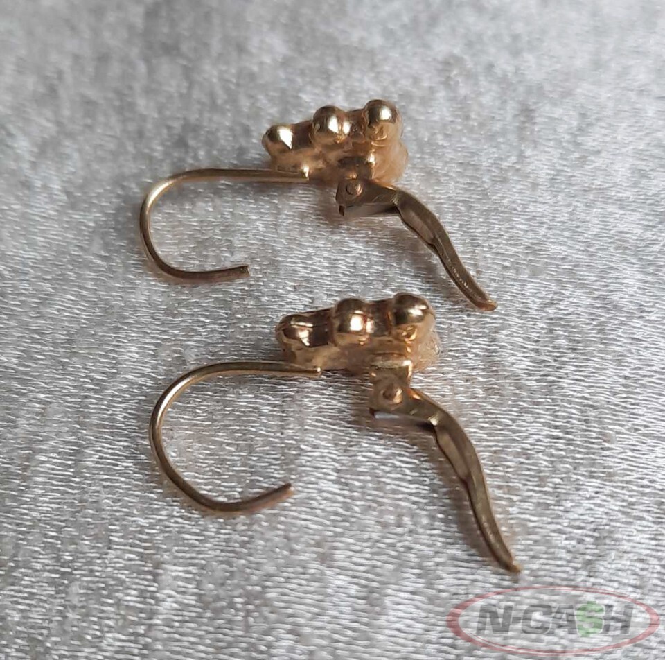 Genuine Teddy Bear 14Kt Yellow Gold Earrings | eBay