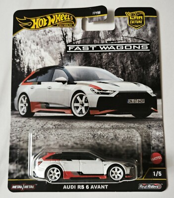 HOT WHEELS PREMIUM 2025 FAST WAGONS #1 AUDI RS 6 AVANT WHITE