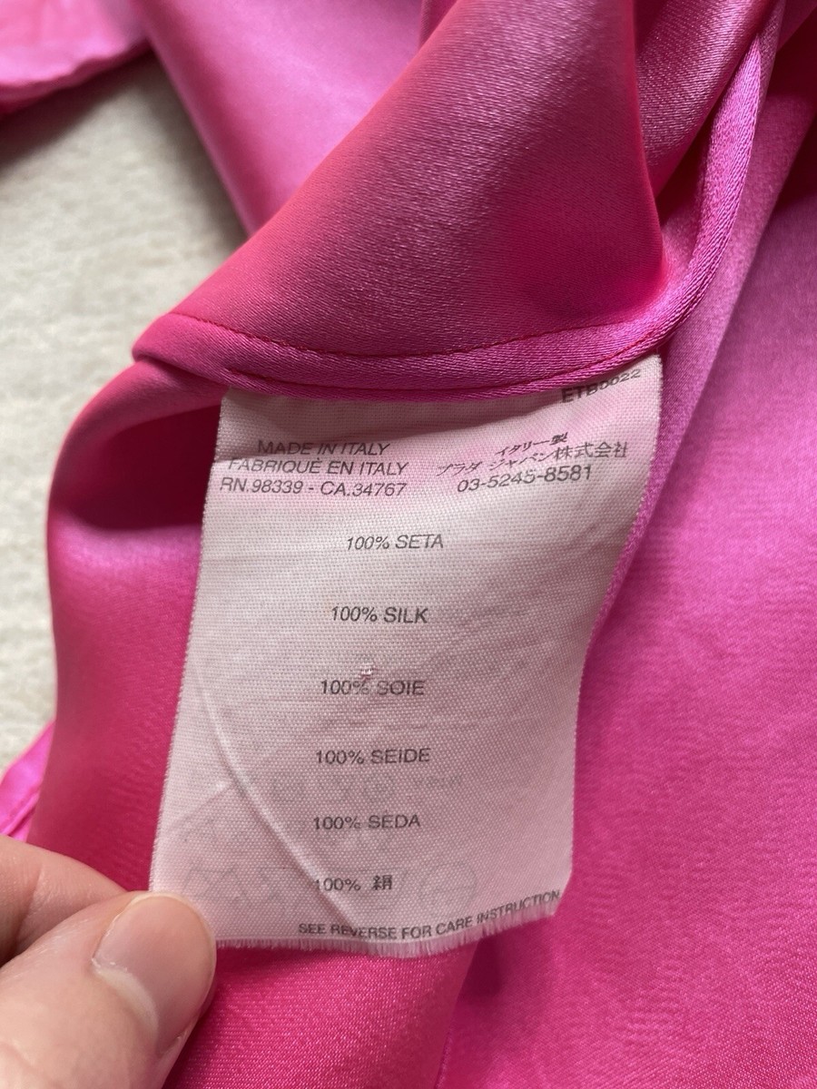 Prada Vintage Archive Spring 2003 Neon Pink Cheongasm Silk Shirt  