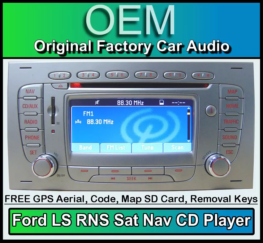 Ford Kuga Sat Nav car stereo, Ford LS RNS CD player radio + code & Map SD  Card