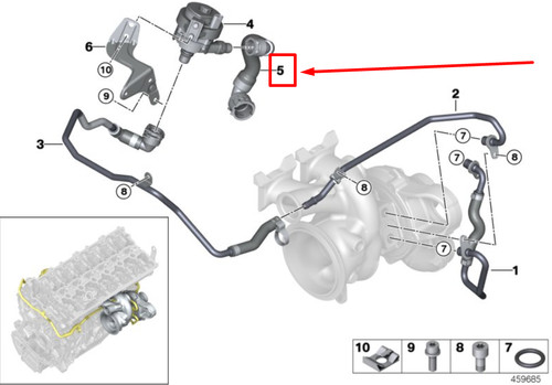 NEW BMW X4 G02 ENGINE COOLANT PUMP HOSE 8611277 11538611277 GENUINE | eBay