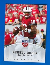 2012 Leaf Rookie Football Card #77 Young Stars Russell Wilson Wisconsin RC. rookie card picture