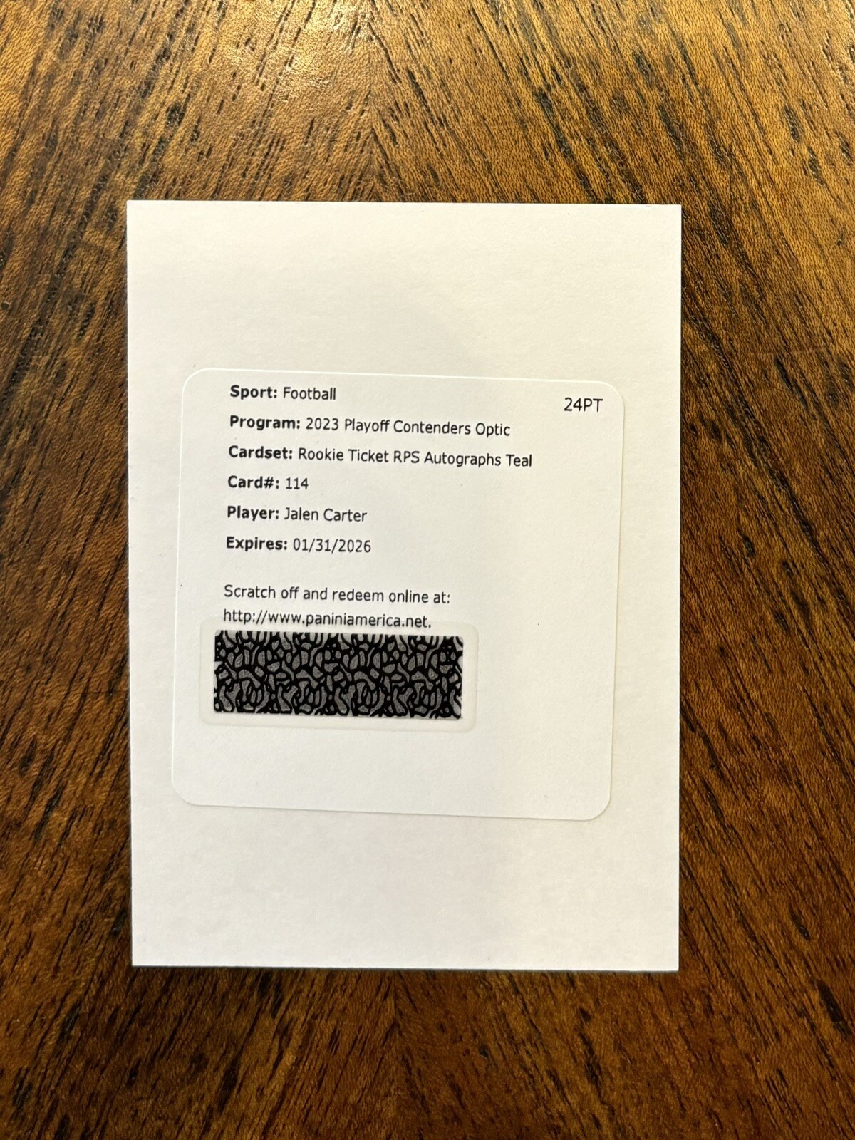 Jalen Carter 2023 Panini Optic Contenders Teal RPS Rookie Ticket Auto /99 Eagles