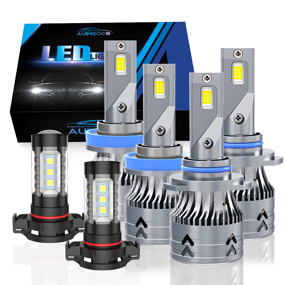 For Toyota Highlander 2019 12000K LED Headlights & Fog Bulbs Kit Hi+Low Beam