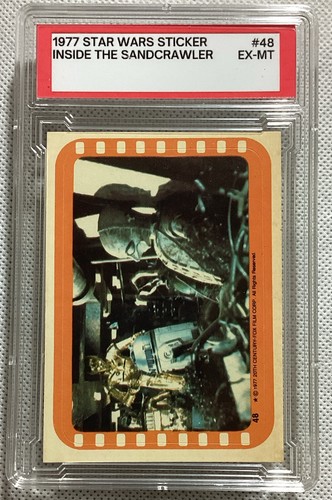 1977 Topps Star Wars Stickers #48 Various droids collected by the Jawas — PSA 6