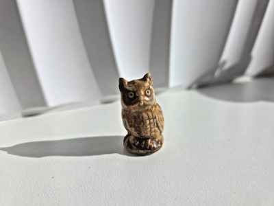Seltene Wade Whimsies Schleiereule Figur 70er Jahre England Keramik Miniatur