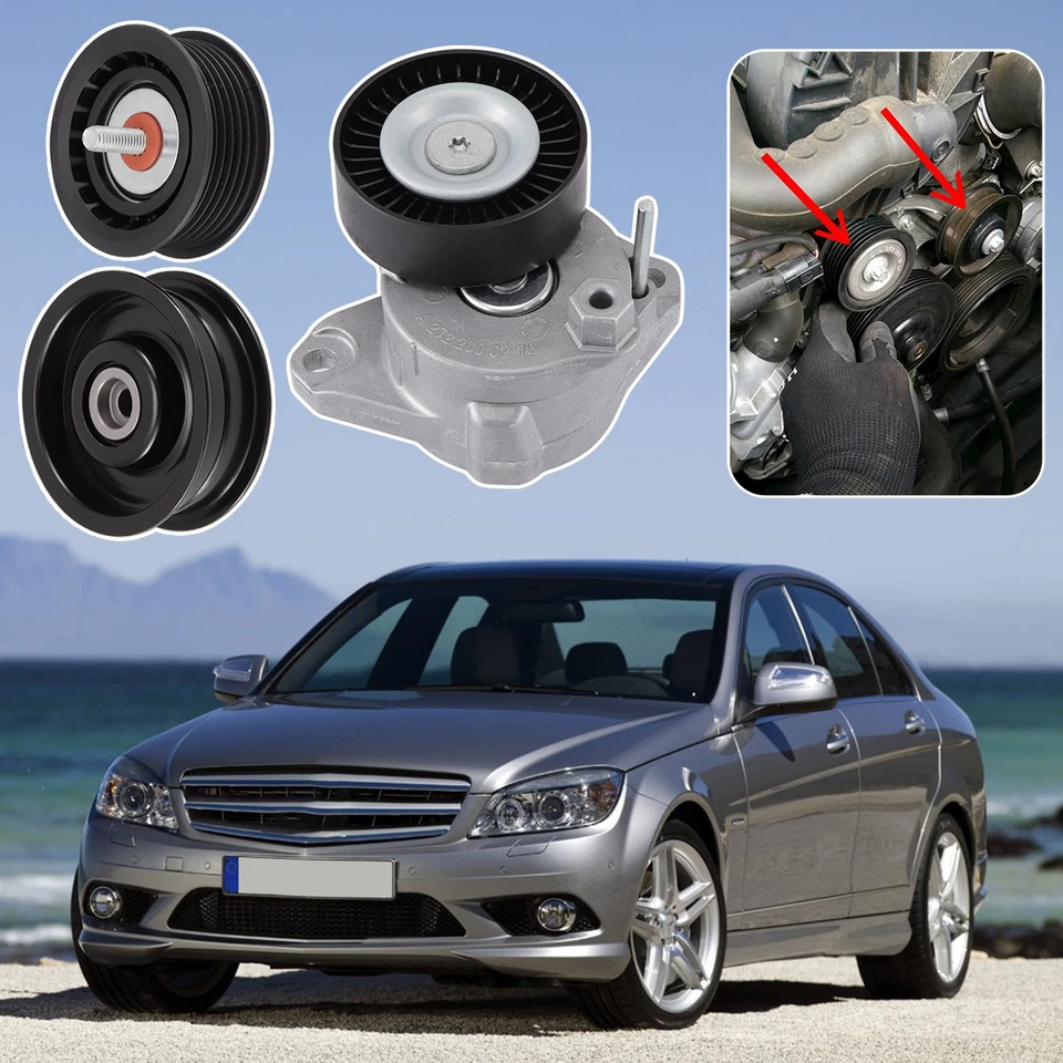 Juego de poleas tensoras de correa Gates para MERCEDES-BENZ C230 C280 C300 C350 CL550 E350 Foto 2 de 4