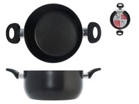 Antihaft-Kasserolle 22 Cm Aluminium Anthrazit Schwarz Home Maitre 2 Griffe