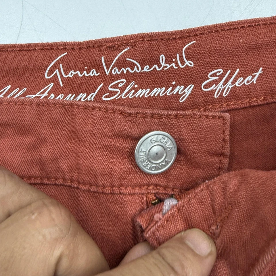 Bermudas Gloria Vanderbilt para mujer 12 rojas efecto adelgazante informales dobladillo enrollado Foto 3 de 4