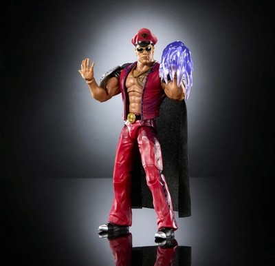 WWE x STREET FIGHTER The Rock x M.Bison Mattel Figur Ovp Hasbro