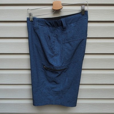 Trunks Multi Functional Shorts Mens 34 Fits 36 Blue Stretch Cargo Hybrid