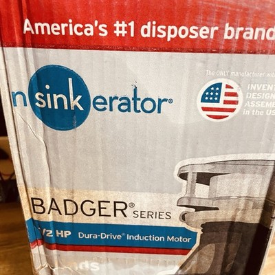 NEW InSinkErator Badger 5 Garbage Disposal 1/2 HP Continuous Feed
