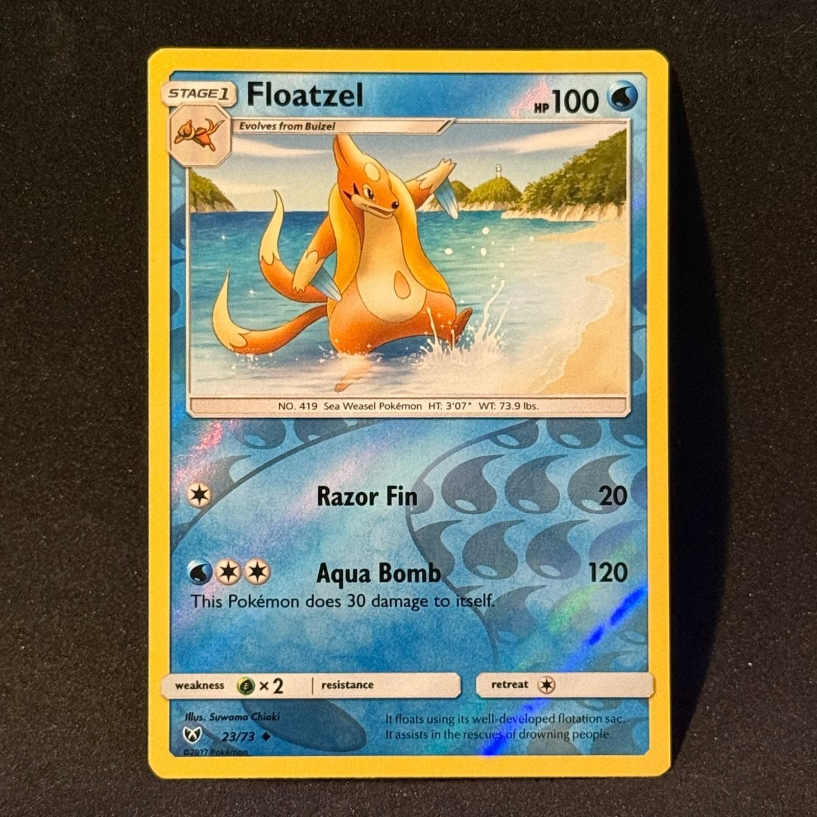 Floatzel 23/73 Uncommon Shining Legends Pokemon Reverse Holo Near Mint