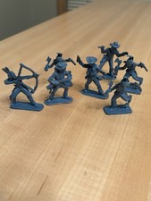 vintage 2 1/4" plastic cowboys and indians made in Hong Kong Set of Seven
