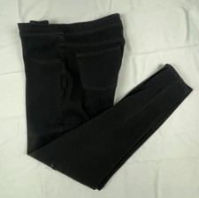 SPANX FAUX LEATHER LEGGINGS WOMENS LARGE BLACK SKINNY PULL ON PANTS STRETCH