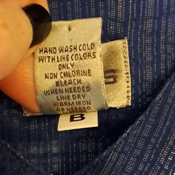 Chicos Blue Button Down Silver Metallic Shirt Wom… - image 7