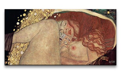 120x60cm Remaster Gustav Klimt's Danae Weltbekannt junge Frau Vintage Kult