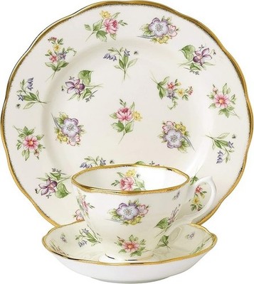 Royal Albert - 3-Piece Set Teacup Saucer & Plate, 8''