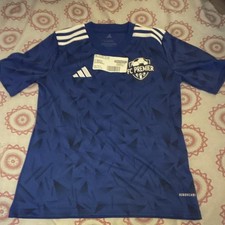 adidas FC Premier Aeroready Blue Soccer Jersey Short Sleeve Youth L Polyester