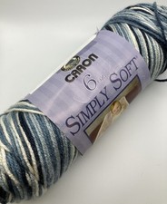 1 Partial Skein Caron Simply Soft Acrylic Yarn Color Country Blue Ombre Worsted