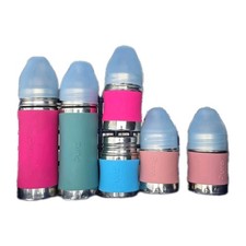 Pura Kiki 9oz 5oz Insulated Stainless Sippy Bottle w/Sleeve, Plastic-Free Lot