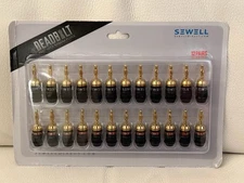 Sewell Deadbolt Banana Plugs SW-29863-12 462 12 Pairs Gold Plated Speaker Plugs