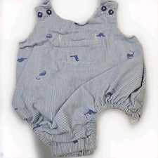 Tommy Bahama Baby Romper 0-3M Striped Dinosaur Print Sleeveless Outfit D002