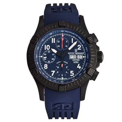 Revue Thommen Airspeed Chrono Auto Day-Date Blue Dial Rubber 16071.6875