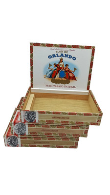 Flor De Orlando Holz Zigarrenschachteln - Dominikanische Republik - Vintage Tabak.
