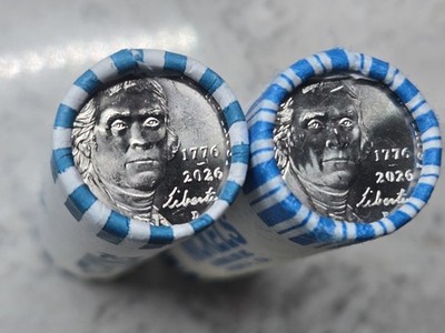 1776 - 2026 P & D Nickel Obw Rolls.  1 Of Each With An Obverse Ender Guaranteed.