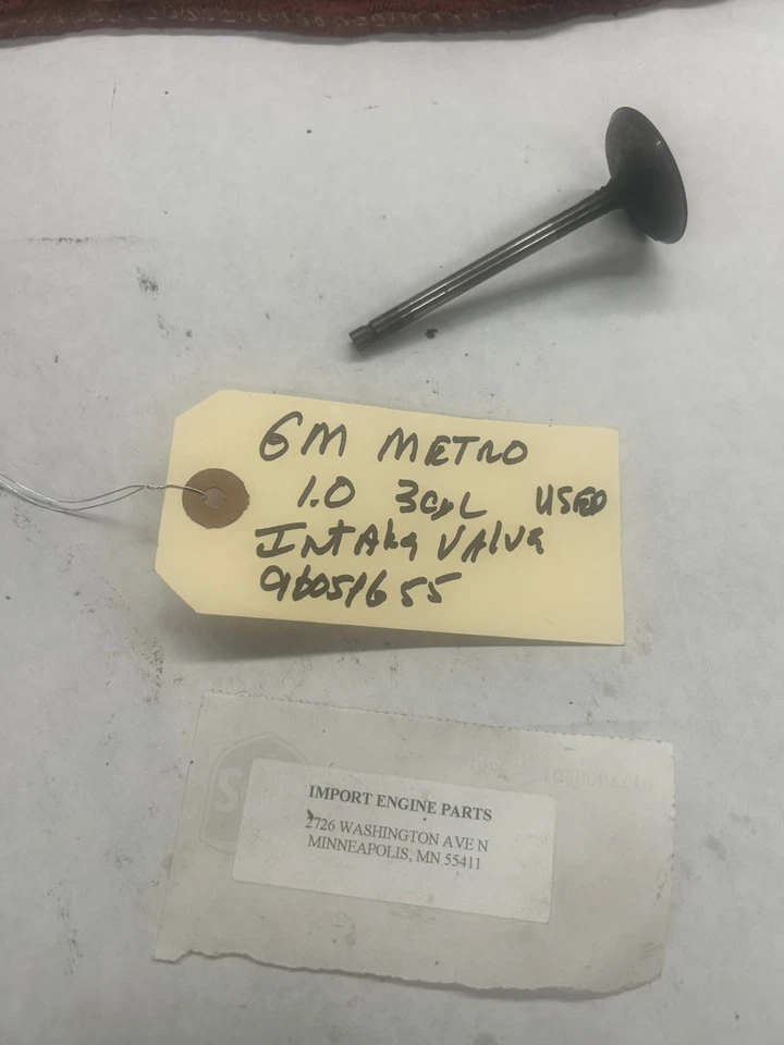 VÁLVULA DE ADMISIÓN *USADA* SE ADAPTA A GEO METRO 993cc SOHC 1992-2000 96051655 *USADA* Foto 3 de 3