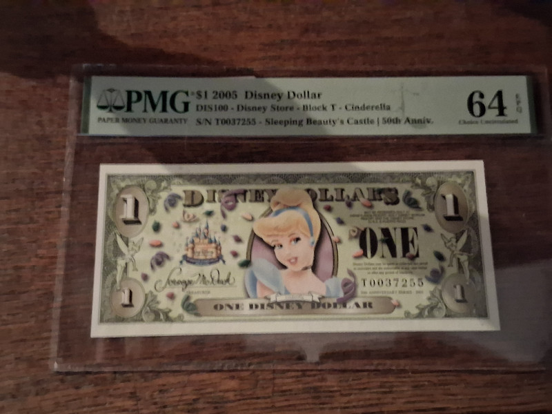 Disney Dollars 2005  T Series Cinderella PMG 64 EPQ