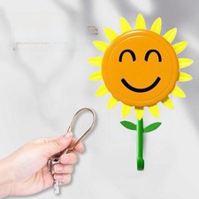 Retractable Plastic Flower Wall Hook for Hanging Keys Bags Decor 90x130mm