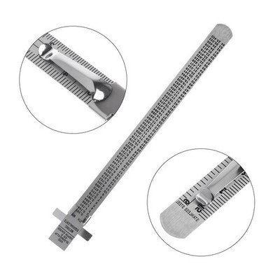 Taschenlineal 15 cm in Edelstahl mit genauer Maßskala