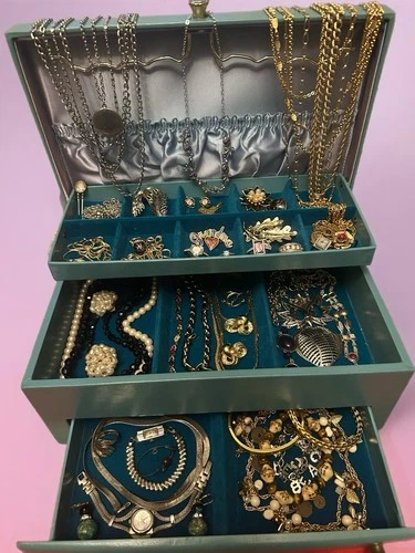 Vintage Estate Costume Jewelry Lot Retro MCM Estate  Some Signed Monet Avon Plus