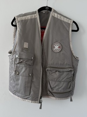 032c Gray cosmic Utility Vest Men's Zipper Patch Button D-Ring Multiple Pockets