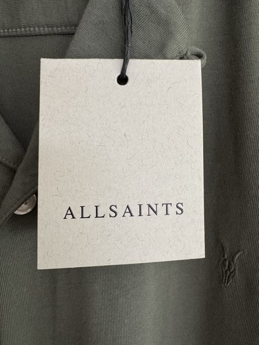 Allsaints “Hudson” Short Sleeve Shirt Ramskull Plain Green L/relaxed ***NEW*** - Picture 9 of 14