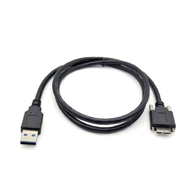 USB 3.0 Male to Micro B Male Industrial Camera Cable With Locking Screws