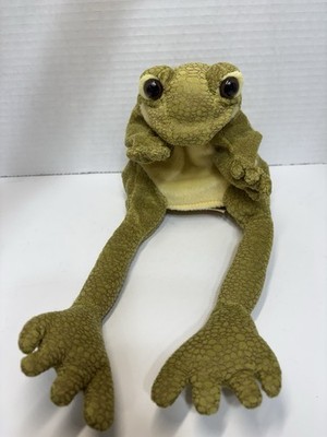 Folkmanis Funny Frog 13'' Plush Hand Puppet Green Stuffed Animal Toy Long Legs