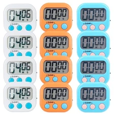 12 Pack Small Digital Kitchen Timer Magnetic Back and ON/Off Switch,Minute Se...