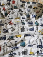 Pottery Barn Kids Jax Construction Trucks Cotton Sheet 3pc Twin STAIN PLZ READ