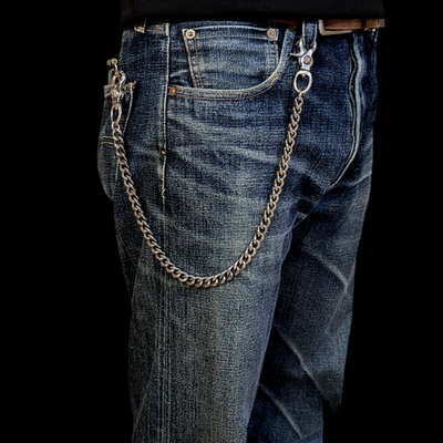 Solid brass Stainless steel Wallet chain Vintage finish Handmade